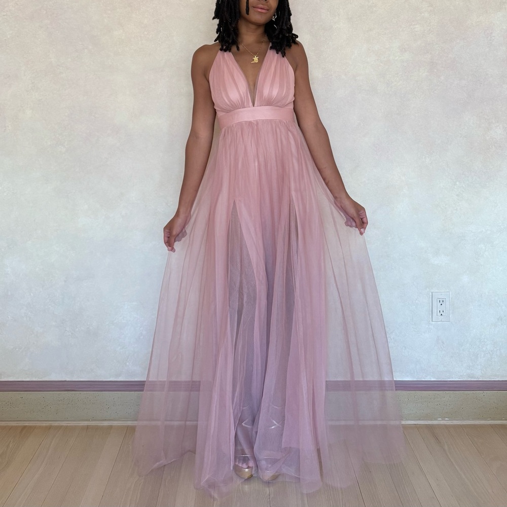 Elegant Pink Evening Gown